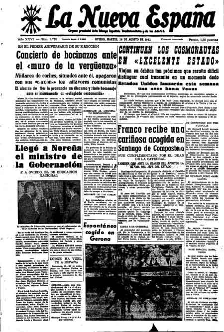 Portada Martes 14 de  de 1962