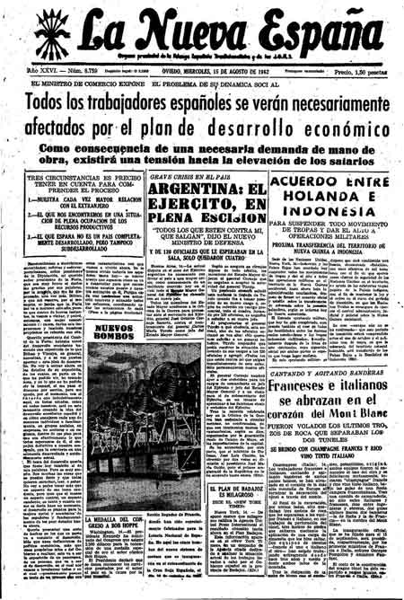 Portada Miércoles 15 de  de 1962