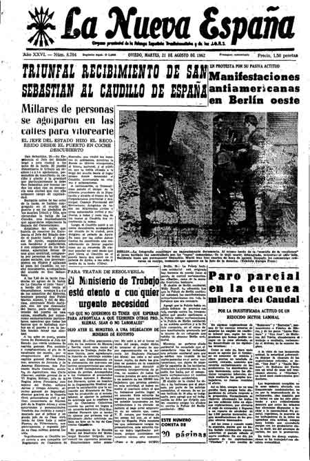 Portada Martes 21 de  de 1962