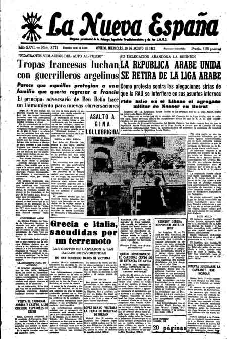 Portada Miércoles 29 de  de 1962