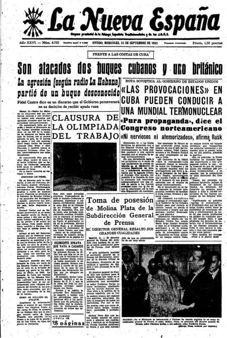 Portada Miércoles 12 de  de 1962