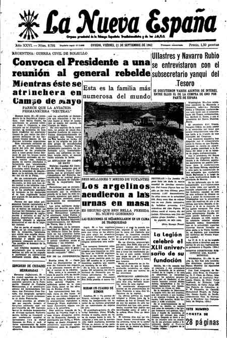 Portada Viernes 21 de  de 1962