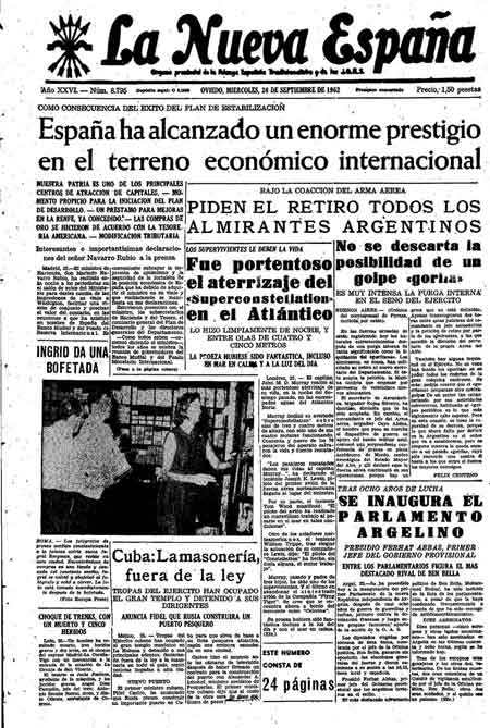 Portada Miércoles 26 de  de 1962