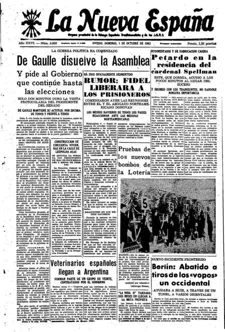 Portada Domingo 7 de Octubre de 1962
