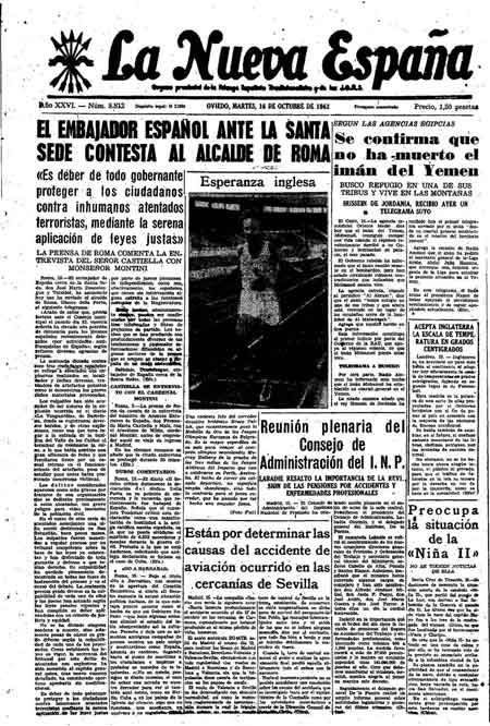 Portada Martes 16 de Octubre de 1962