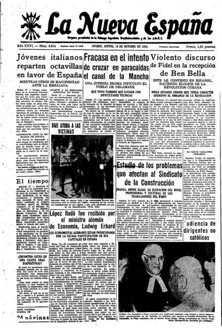 Portada Jueves 18 de Octubre de 1962