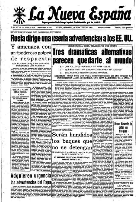 Portada Miércoles 24 de Octubre de 1962