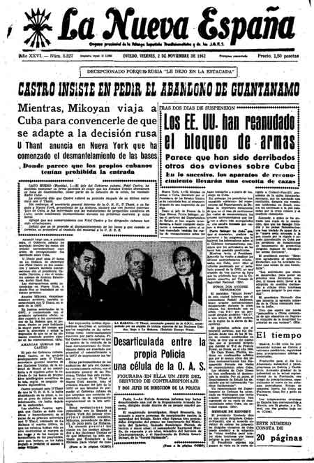 Portada Viernes 2 de Noviembre de 1962