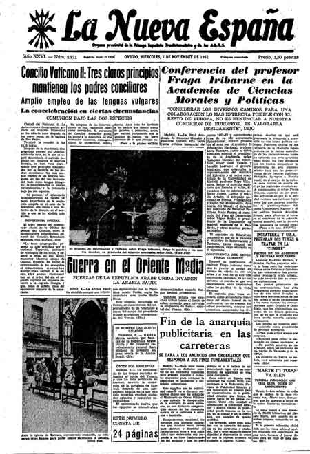 Portada Miércoles 7 de Noviembre de 1962