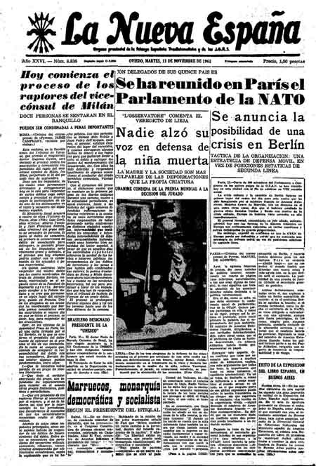 Portada Martes 13 de Noviembre de 1962