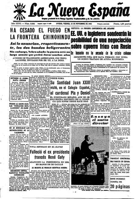 Portada Viernes 23 de Noviembre de 1962