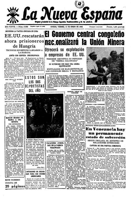 Portada Viernes 11 de  de 1963