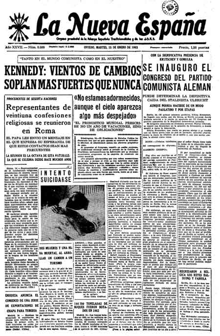 Portada Martes 15 de  de 1963