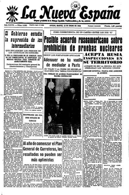 Portada Martes 22 de  de 1963