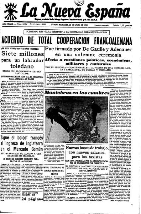 Portada Miércoles 23 de  de 1963
