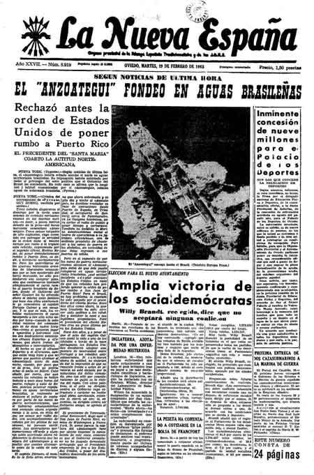 Portada Martes 19 de  de 1963