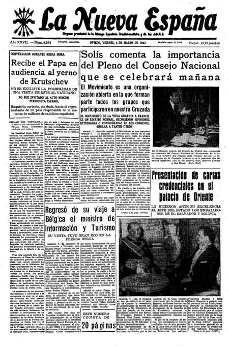 Portada Viernes 8 de  de 1963