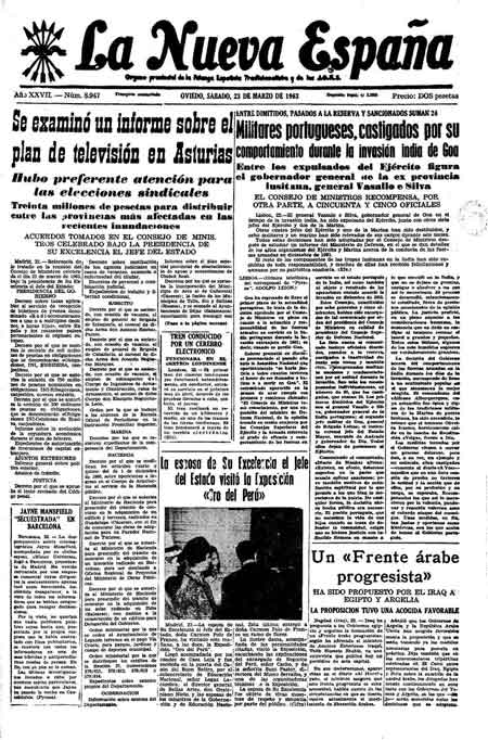 Portada Sábado 23 de  de 1963