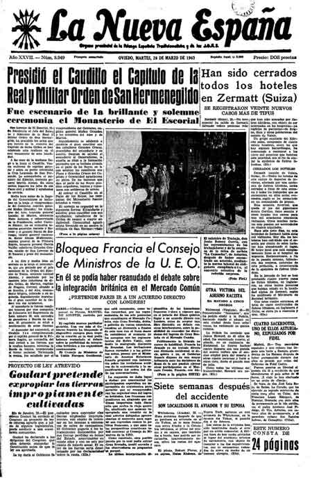 Portada Martes 26 de  de 1963