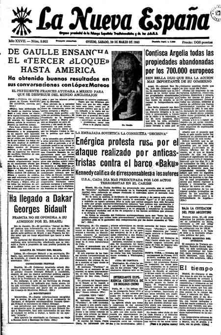 Portada Sábado 30 de  de 1963