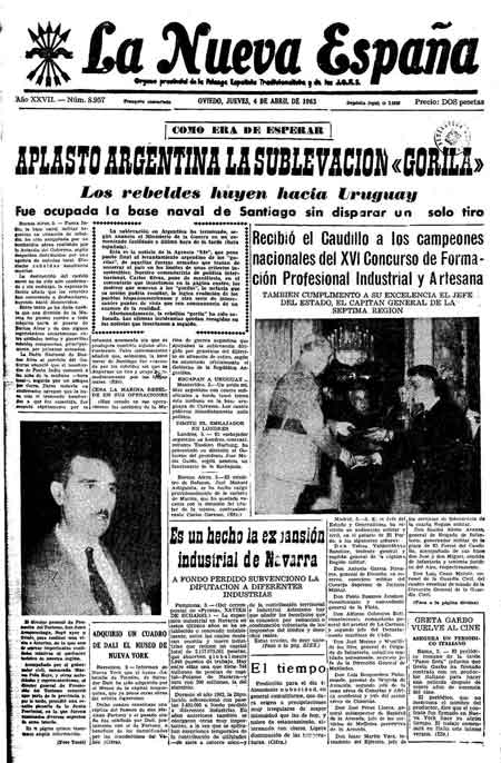 Portada Jueves 4 de  de 1963