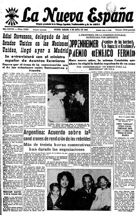 Portada Sábado 6 de  de 1963