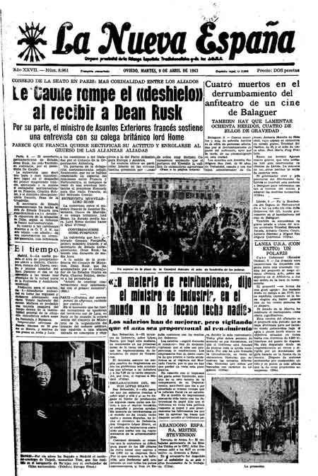 Portada Martes 9 de  de 1963