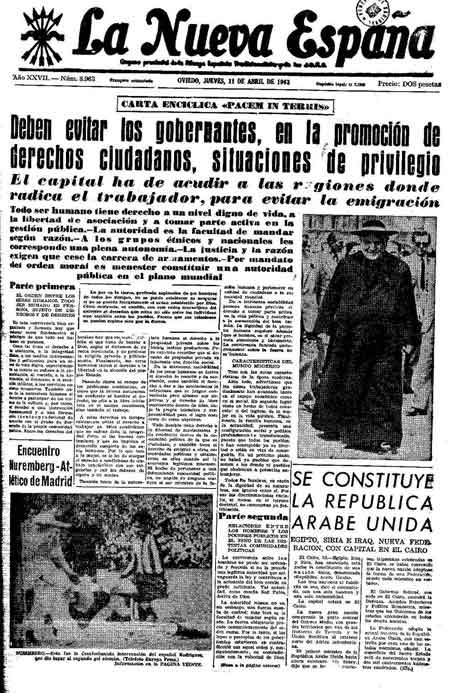 Portada Jueves 11 de  de 1963