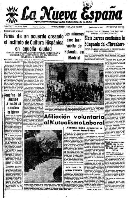 Portada Martes 16 de  de 1963