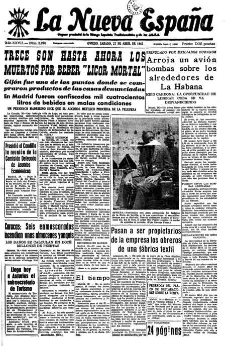 Portada Sábado 27 de  de 1963