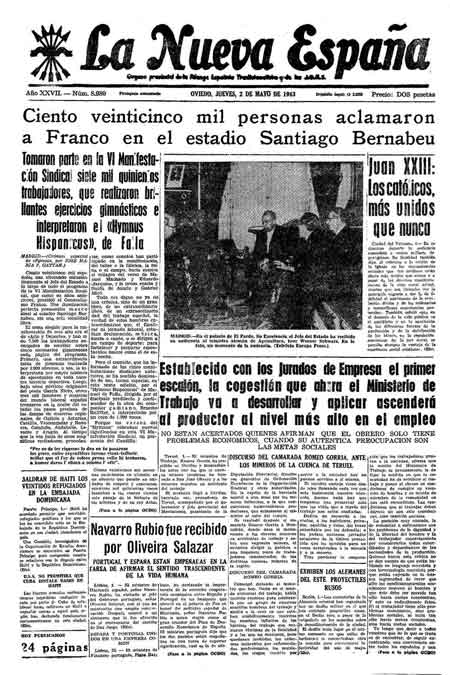 Portada Jueves 2 de  de 1963