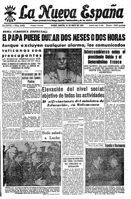 Portada Martes 28 de  de 1963