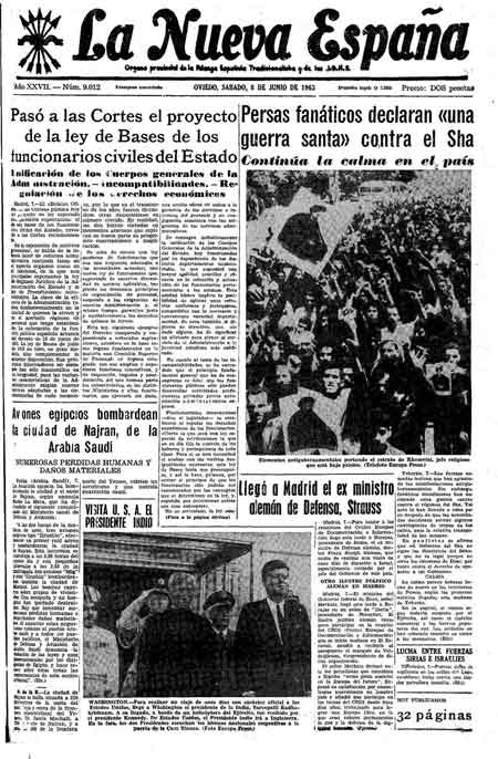 Portada Sábado 8 de  de 1963