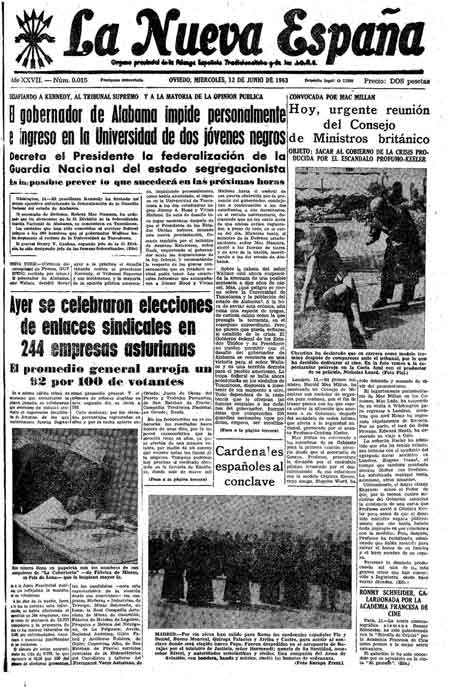 Portada Miércoles 12 de  de 1963