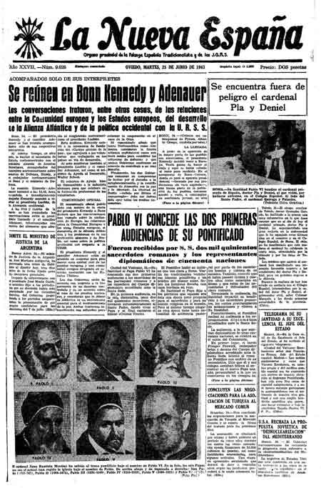 Portada Martes 25 de  de 1963