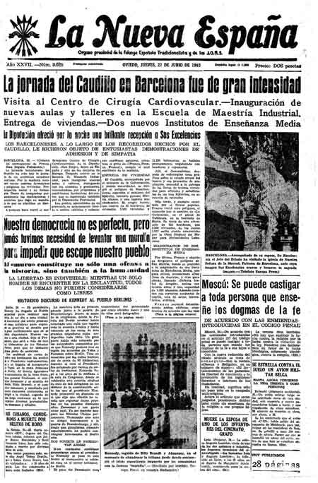 Portada Jueves 27 de  de 1963