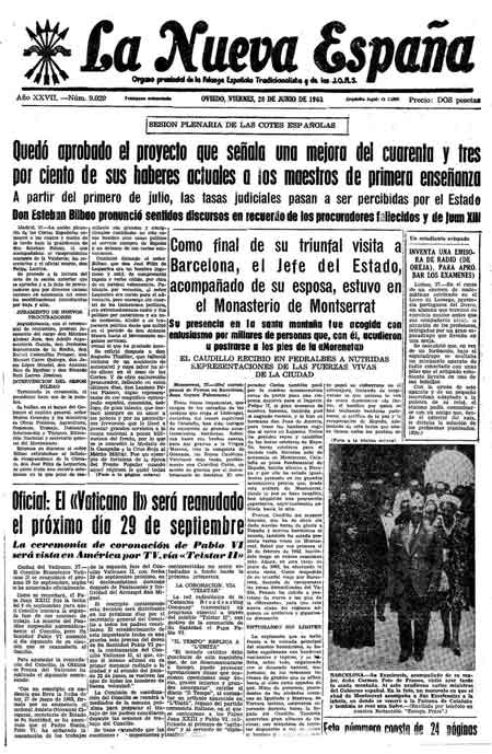 Portada Viernes 28 de  de 1963