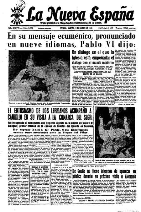 Portada Martes 2 de  de 1963