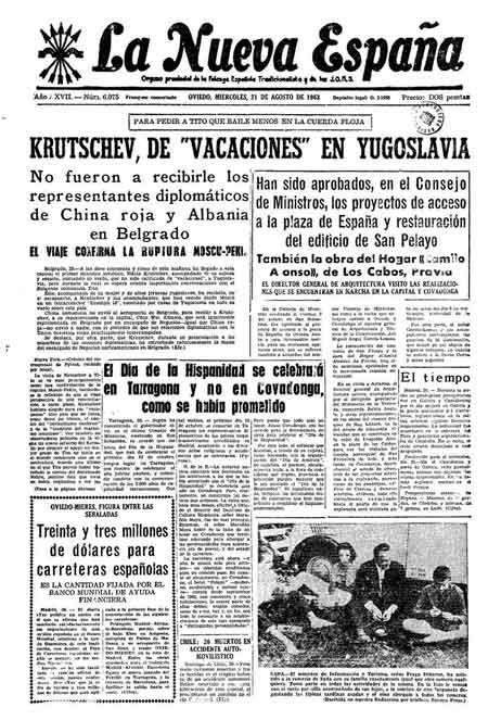 Portada Miércoles 21 de  de 1963