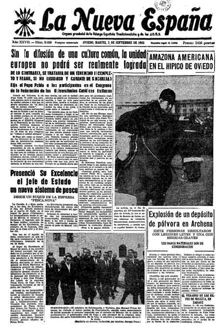 Portada Martes 3 de  de 1963