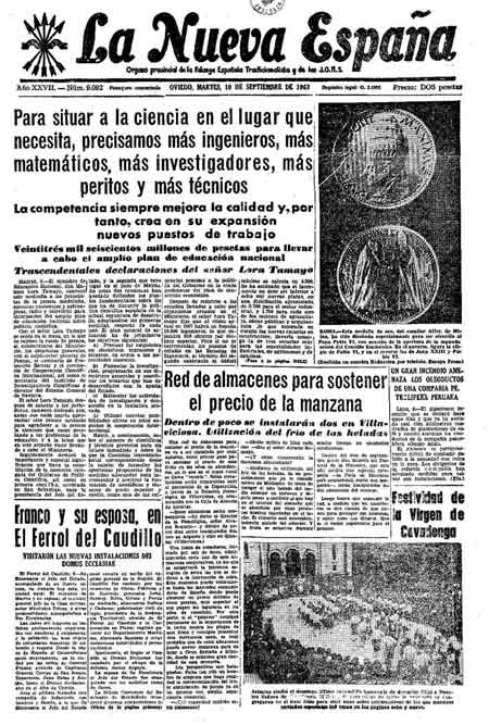 Portada Martes 10 de  de 1963
