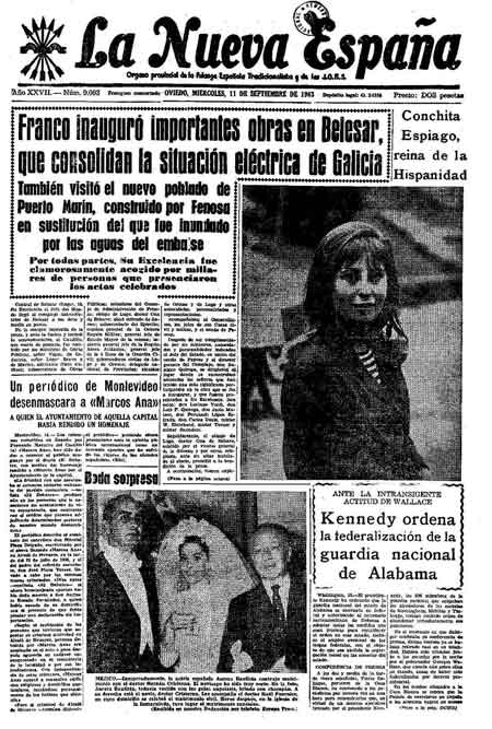 Portada Miércoles 11 de  de 1963