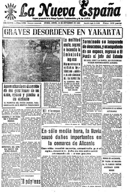 Portada Jueves 19 de  de 1963