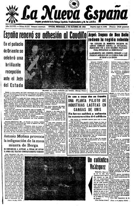 Portada Miércoles 2 de Octubre de 1963
