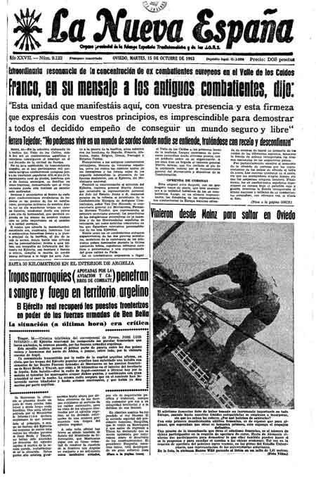 Portada Martes 15 de Octubre de 1963