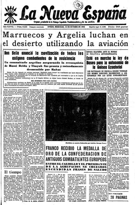 Portada Miércoles 16 de Octubre de 1963
