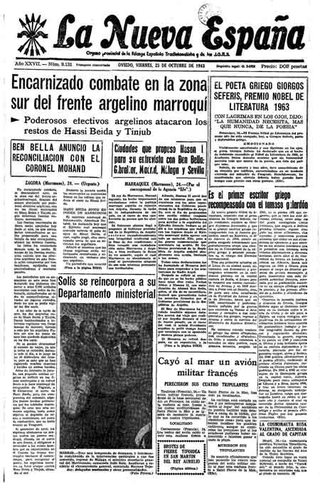 Portada Viernes 25 de Octubre de 1963