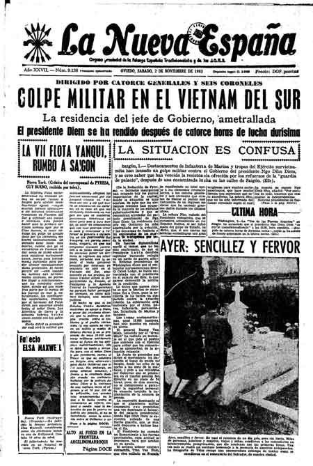 Portada Sábado 2 de Noviembre de 1963