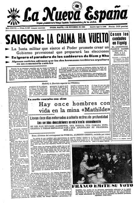 Portada Martes 5 de Noviembre de 1963