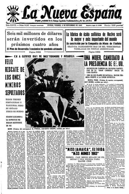 Portada Viernes 8 de Noviembre de 1963